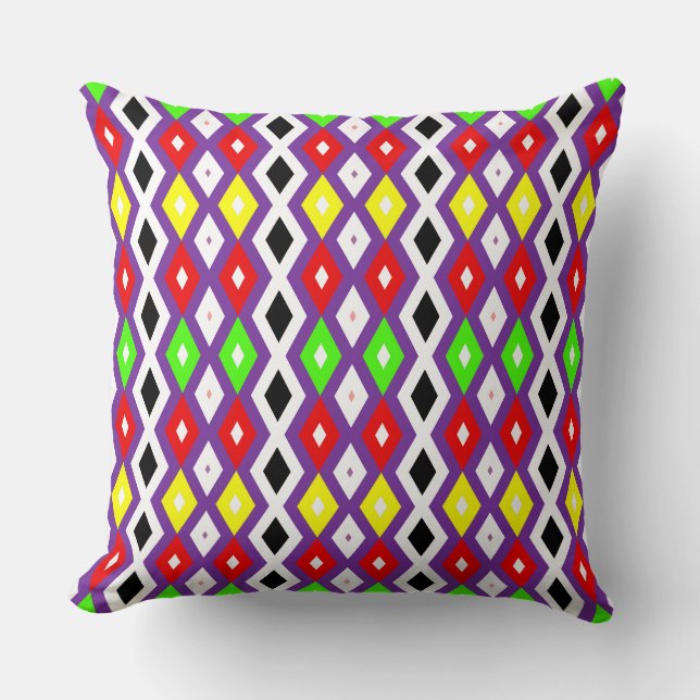 Coussin Motif de diamants colorés mignons (Recto)