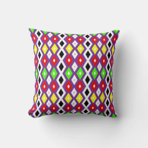 Coussin Motif de diamants colorés mignons