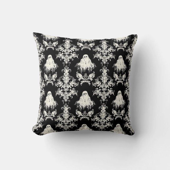 Coussin Motif de fantôme noir gothique (Recto)