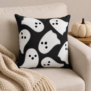 Coussin Motif de fantôme volant blanc mignon Halloween noi