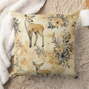 Coussin Motif de faon de la forêt rustique