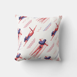 Coussin Motif de femme de natation