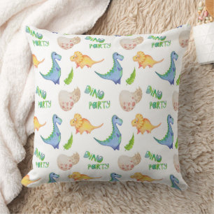 Coussin Motif de fête de dino amusant