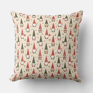 Coussin Motif de fête de gnome de Noël