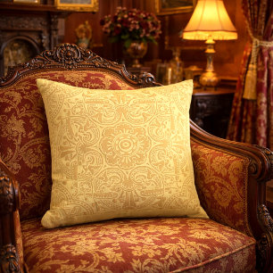 Coussin Motif de feuillage floral de l'ère victorienne par