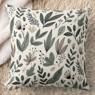 Coussin Motif de feuille botanique minimaliste cosy