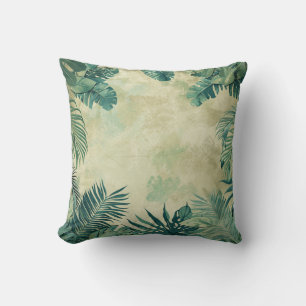 Coussin Motif de feuille de palme de l'île exotique