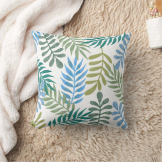 Coussin Motif de feuille pailletée tropicale