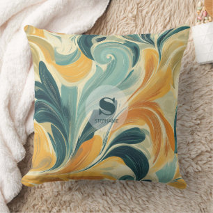 Coussin Motif de feuille vintage inspiré de Paisley