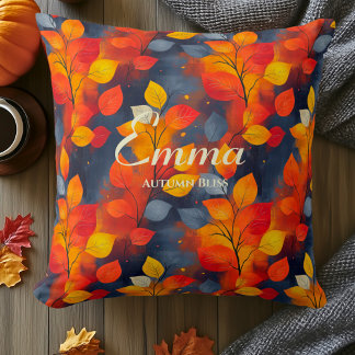 Coussin Motif de feuilles Automne Plaisir | Décoration d'i
