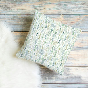 Coussin Motif de feuilles botaniques vertes