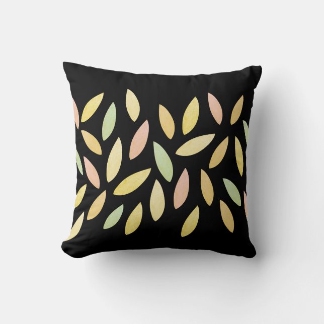 Coussin Motif de feuilles d'automne pastel (Recto)
