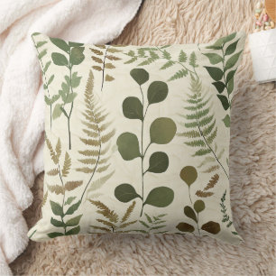 Coussin Motif de feuilles pressées botaniques – Impression