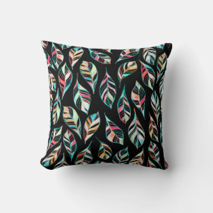 Coussin Motif de feuilles sans couture. Dessin à la main c