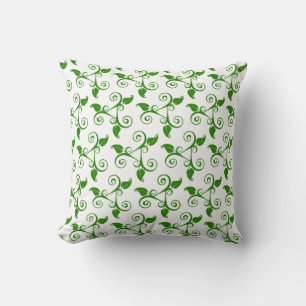 Coussin Motif de feuilles tropicales élégantes sur fond bl