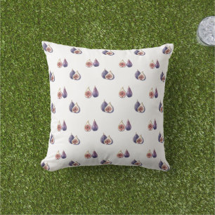 Coussin Motif de fig. aquarelle