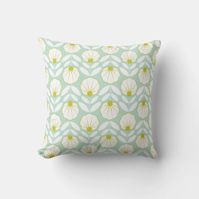 Coussin Motif de fleur Chartreuse blanc Girly sur la (Recto)