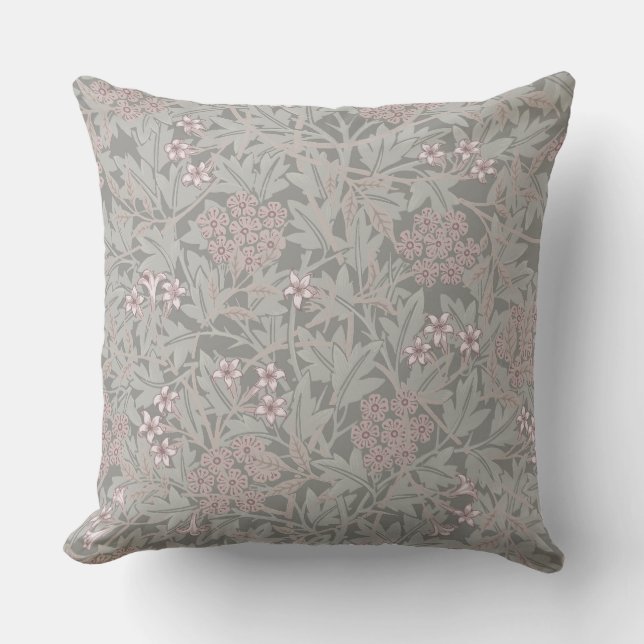 Coussin Motif de fleur de jasmin de William Morris (Recto)
