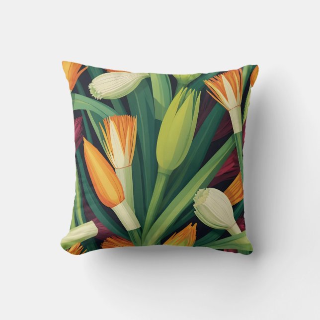 Coussin Motif de fleur d'oignon vibrant (Recto)