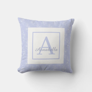 Coussin Motif de fleurs blanches sur Blue Lavender