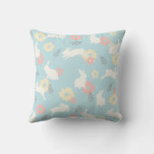 Coussin Motif de fleurs de lapins mignons (Verso)