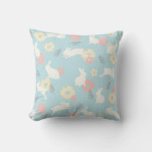 Coussin Motif de fleurs de lapins mignons (Recto)