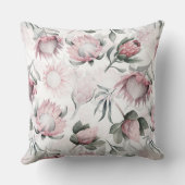 Coussin Motif de fleurs de protéase de l'aquarelle dessiné (Verso)