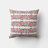 Coussin Motif de fleurs de roses rouges à point croisé (Verso)