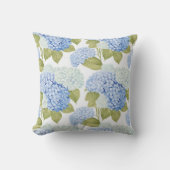 Coussin Motif de fleurs d'hydrangea bleu élégant  (Recto)
