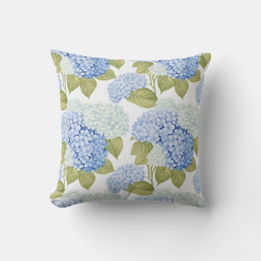 Coussin Motif de fleurs d'hydrangea bleu élégant  (Recto)