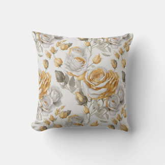Coussin Motif de fleurs d'or