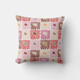 Coussin Motif de fleurs funky rétro