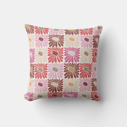 Coussin Motif de fleurs funky rétro (Recto)