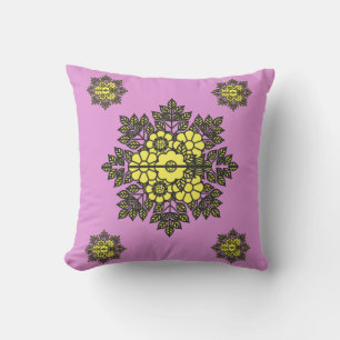 Coussin Motif de fleurs Mandala