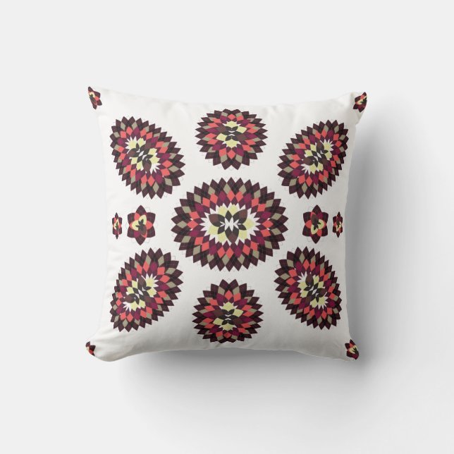 Coussin Motif de fleurs Mandala (Recto)