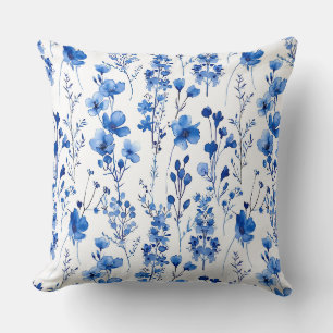 Coussin Motif de fleurs sauvages en papier à la française