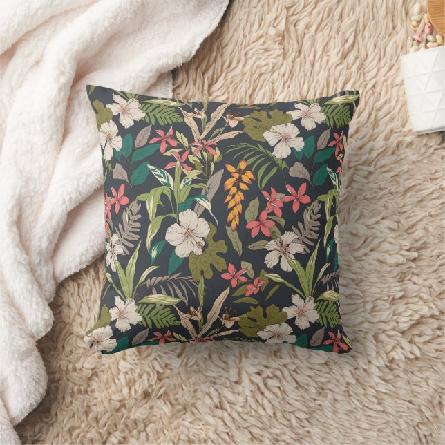 Coussin Motif de fleurs tropicales colorées (Couverture)