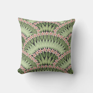Coussin Motif de fleurs tropicales peintes à la main