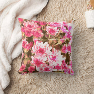 Coussin Motif de floraison florale rose – Conception botan