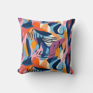Coussin Motif de formes abstraites modernes et vibrantes