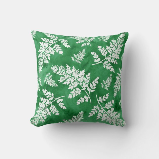 Coussin Motif de fougère Abstrait vert (Recto)