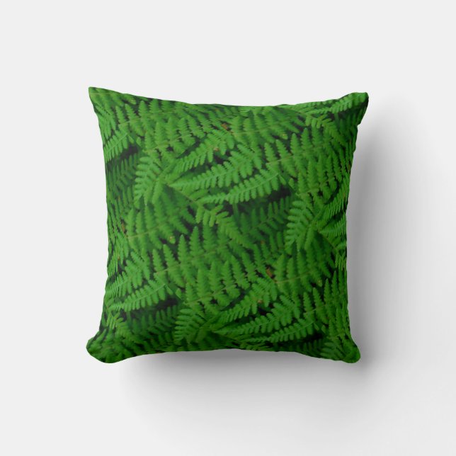 Coussin motif de fougère verte abstraite verte verte (Recto)
