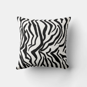 Coussin Motif de fourrure de zèbre noir et blanc