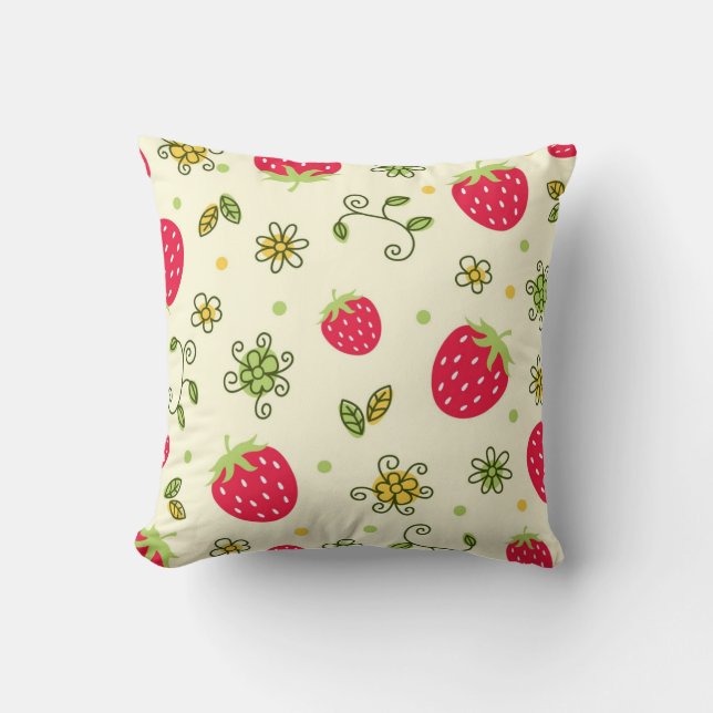 Coussin Motif de fraises (Recto)