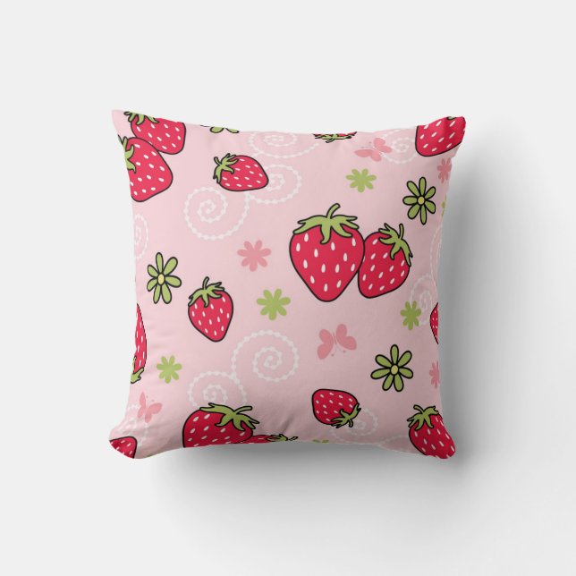 Coussin Motif de fraises (Recto)