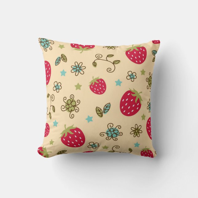 Coussin Motif de fraises (Recto)