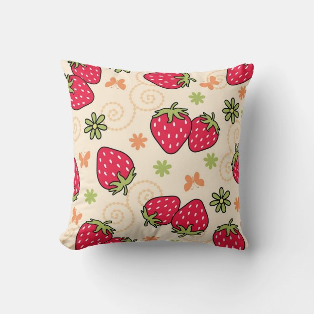 Coussin Motif de fraises (Recto)