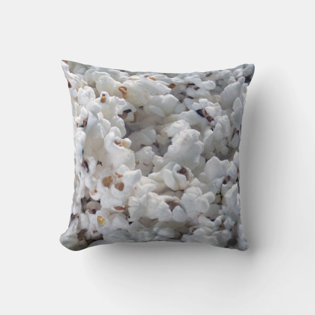 Coussin Motif de friandise de cinéma au pop-corn blanc (Recto)