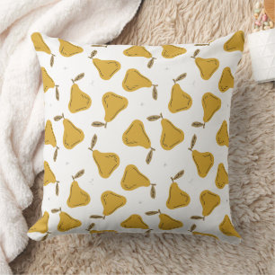 Coussin Motif de fruit de poire jaune mignon