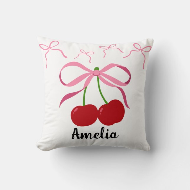 Coussin Motif de fruits Cerises Rouges  (Recto)